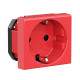 Розетка 1-м 2мод. Viva 16А IP20 2P+E с заземл. защ. шторки красн. DKC 45015