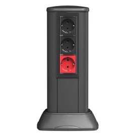 Розетка 1-м 2мод. Viva 16А IP20 2P+E с заземл. защ. шторки красн. DKC 45015