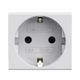 Розетка 1-м 2мод. Viva 16А IP20 2P+E с заземл. защ. шторки сер. DKC 45025
