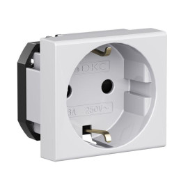 Розетка 1-м 2мод. Viva 16А IP20 2P+E с заземл. защ. шторки сер. DKC 45025