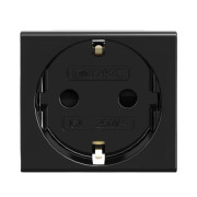 Розетка 1-м 2мод. Viva 16А IP20 2P+E с заземл. защ. шторки черн. DKC 45205