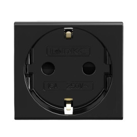 Розетка 1-м 2мод. Viva 16А IP20 2P+E с заземл. защ. шторки черн. DKC 45205