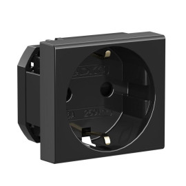 Розетка 1-м 2мод. Viva 16А IP20 2P+E с заземл. защ. шторки черн. DKC 45205