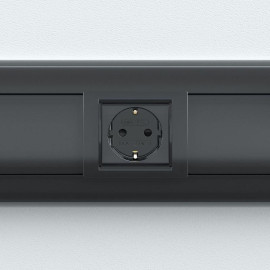 Розетка 1-м 2мод. Viva 16А IP20 2P+E с заземл. защ. шторки черн. DKC 45205