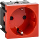 Розетка 2мод. 16А 250В 90град. с заземл. защ. шторки винт. зажимы красн. ИЭК Leg 4525047
