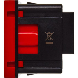 Розетка 2мод. 16А 250В 90град. с заземл. защ. шторки винт. зажимы красн. ИЭК Leg 4525047