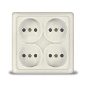Розетка 4-м ОП Олимп 16А IP20 квадрат. без заземл. сл. кость UNIVersal 1170