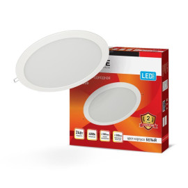 Светильник светодиодный RLP 24Вт 4000К IP40 1440лм 230В 300мм круглый встраив. панель бел. IN HOME 4690612007991