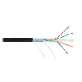 Кабель F/UTP кат.6 (класс E) 4 пары 23 AWG (0.57мм) тест по ISO/IEC 250МГц ОЖ BC чистая медь внешн. PE до -60град.C черн. (уп.305м) NIKOLAN NKL 4740B-BK