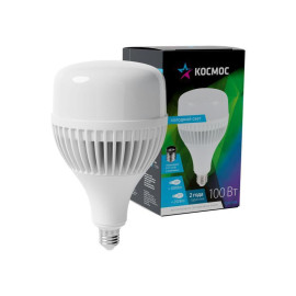 Лампа светодиодная высокомощная HWLED 100Вт 6500К холод. бел. E27 220В (переходник с E27 на E40 в компл.) КОСМОС LksmHWLED100WE2765