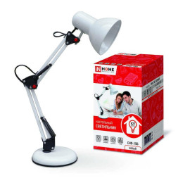 Светильник настольный СНО 15Б 60Вт E27 230В под лампу на основании бел. (кор.) IN HOME 4690612012896