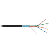 Кабель F/UTP кат.5E (класс D) 4 пары 100МГц ОЖ BC чистая медь внешн. PE до -40град.C черн. (уп.305м) NETLAN EC-UF004-5E-PE-BK