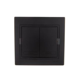 Выключатель 2-кл. 1п СП Mira 10А IP20 со вставкой черн. бархат LEZARD 701-4242-101