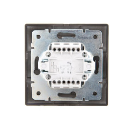 Выключатель 2-кл. 1п СП Mira 10А IP20 с подсветкой со вставкой черн. бархат LEZARD 701-4242-112