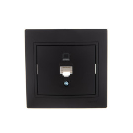 Розетка компьютерная 1-м СП Mira RJ45 черн. бархат LEZARD 701-4242-139