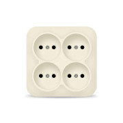 Розетка 4-м ОП 10А IP20 квадрат. без заземл. сл. кость IONICH 1453