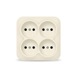 Розетка 4-м ОП 10А IP20 квадрат. без заземл. сл. кость IONICH 1453
