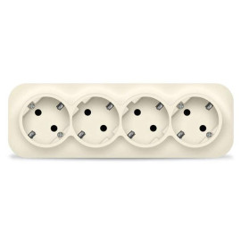 Розетка 4-м ОП 16А IP20 с заземл. сл. кость IONICH 1452