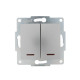 Выключатель 2-кл. 1п СП Karina 10А IP20 с подсветкой механизм матов. серебр. LEZARD 707-4388-112
