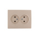 Розетка 2-м СП Karina 16А IP20 без заземл. термопласт крем. LEZARD 707-0300-128B