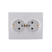 Розетка 2-м СП Karina с заземл. термопласт бел. LEZARD 707-0200-127B