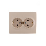 Розетка 2-м СП Karina с заземл. термопласт крем. LEZARD 707-0300-127B