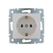 Розетка 1-м СП Karina с заземл. термопласт механизм жемчуж./бел. перламутр. LEZARD 707-3088-122B