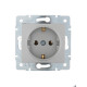 Розетка 1-м СП Karina с заземл. термопласт механизм матов. серебр. LEZARD 707-4388-122B