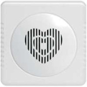 Звонок проводной Сюрприз 12 мелодий с питанием от батареек с кнопкой и проводом 2AAх1.5В 80-90дБА бел. МОНОМАХ СР-02Б