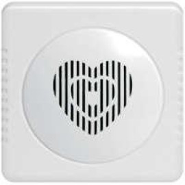 Звонок проводной Сюрприз 12 мелодий с питанием от батареек с кнопкой и проводом 2AAх1.5В 80-90дБА бел. МОНОМАХ СР-02Б