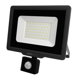 Прожектор светодиодный PFL-C3 SENSOR 50Вт 6500К IP65 ДО закален. прозр. стекло датчик движения инфракрасный Pro JazzWay 5026940A