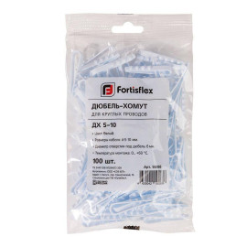 Дюбель-хомут ДХ 5-10 для круглого кабеля нейлон бел. (уп.100шт) Fortisflex 56866