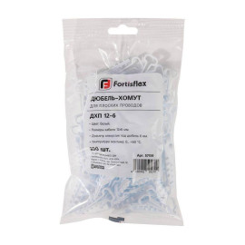 Дюбель-хомут ДХП 12-6 для плоского кабеля нейлон бел. (уп.100шт) Fortisflex 57159