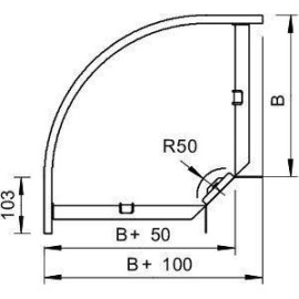 Угол для лотка горизонтальный 90град. 100х35 RB 90 310 FS OBO 6043119