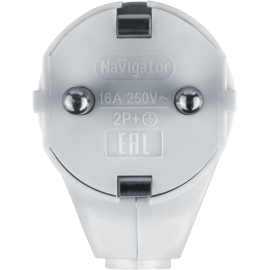 Вилка угловая 61 362 NCA-PL04-16A-E-WH с заземл. бел. Navigator 61362