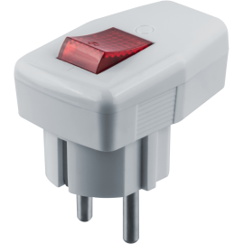 Вилка угловая 61 364 NCA-PL05-16A-ESC-WH с заземл. с выкл. бел. Navigator 61364