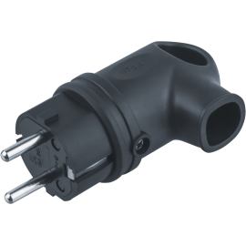 Вилка угловая 61 367 NCA-PLR01-16A-E-IP44-BL с заземл. каучук черн. Navigator 61367