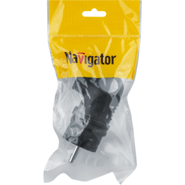 Вилка угловая 61 367 NCA-PLR01-16A-E-IP44-BL с заземл. каучук черн. Navigator 61367