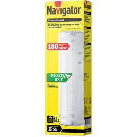Светильник светодиодный 61 496 NEF-07 3Вт 150лм 176-264В IP65 акк. Ni-Cd 1000мА.ч 180 мин. аварийно-эвакуационный Navigator 61496