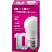 Лампа светодиодная 61 969 OLL-G45-10-230-4K-E27 10Вт шар 4000К нейтр. бел. E27 1000лм 176-264В ОНЛАЙТ 61969