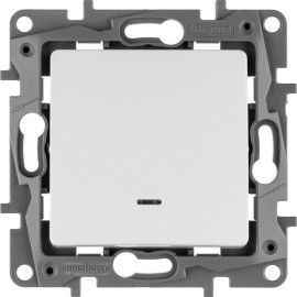 Выключатель 1-кл. СП Etika 10А IP20 250В 10AX с подсветкой/индикацией безвинтов. зажимы механизм бел. IEK 672203