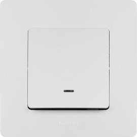 Выключатель 1-кл. СП Etika 10А IP20 250В 10AX с подсветкой/индикацией безвинтов. зажимы механизм бел. IEK 672203