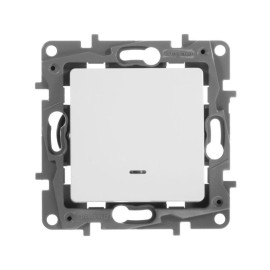 Выключатель 1-кл. СП Etika 10А IP20 250В 10AX с подсветкой/индикацией безвинтов. зажимы механизм бел. IEK 672203