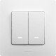 Выключатель 2-кл. СП Etika 10А IP20 250В 10AX с подсветкой/индикацией безвинтов. зажимы механизм бел. IEK 672204