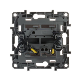 Выключатель 2-кл. СП Etika 10А IP20 250В 10AX с подсветкой/индикацией безвинтов. зажимы механизм бел. IEK 672204