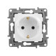 Розетка 1-м СП Etika 16А IP20 250В 2P+E с заземл. немецк. стандарт винтов. клеммы механизм бел. IEK 672221