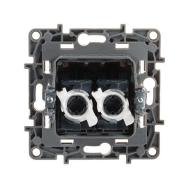 Розетка компьютерная 2-м СП Etika RJ45 кат.5E UTP механизм бел. IEK 672255