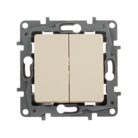 Выключатель 2-кл. СП Etika 10А IP20 250В 10AX безвинтов. зажимы механизм сл. кость IEK 672302