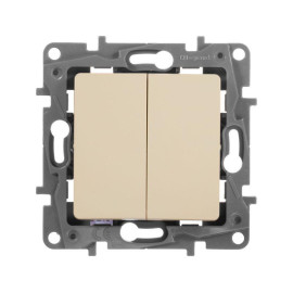 Переключатель 2-кл. СП Etika Plus 10А IP20 250В 10AX безвинтов. зажимы механизм сл. кость IEK 672312