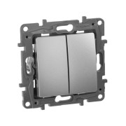 Выключатель 2-кл. СП Etika 10А IP20 250В 10AX авт. зажимы механизм алюм. IEK 672402